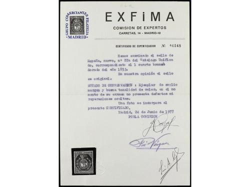 (*) ESPAÑA. Ed. 22. 1 cuarto bronce. PIEZA DE LUJO. Cert. EX