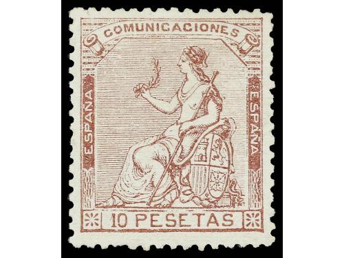 (*) ESPAÑA. Ed. 140. 10 pesetas castaño violeta. Muy bien ce