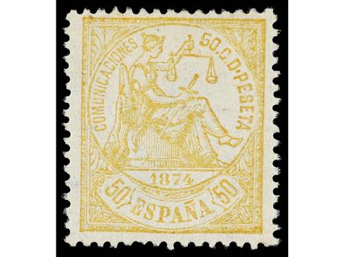 (*) ESPAÑA. Ed. 149 y * 150. 50 c. amarillo, bien centrado y