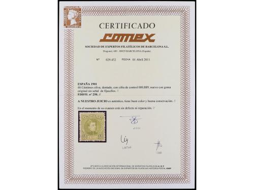 ** ESPAÑA. Ed. 250. 40 cts. oliva. Excelente centraje para e