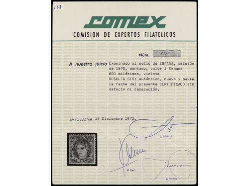 (*) ESPAÑA. Ed. 111. 1 Esc. 600 mils. violeta. Centraje perf