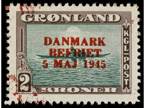 ** GROENLANDIA. Yv. 18A/K. 1945. SERIE COMPLETA. 9 valores. 