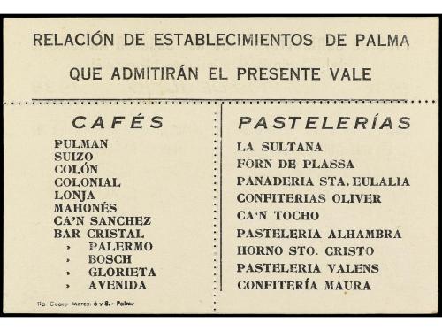 ESPAÑA GUERRA CIVIL. PALMA DE MALLORCA. 1938. Vales "Obsequi