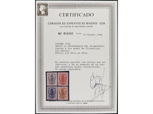 ** ESPAÑA. Ed. 851/54s. SERIE COMPLETA. 4 valores SIN DENTAR