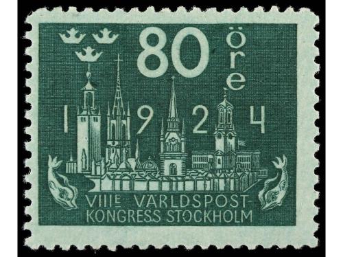 * SUECIA. Yv. 163A/77. 1924. U.P.U. SERIE COMPLETA. 15 valor