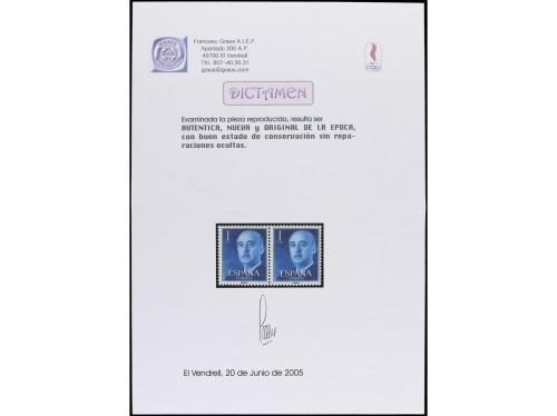 ** ESPAÑA. Ed. 1153cc (2). FRANCO. 1 pta. azul. CAMBIO DE CO