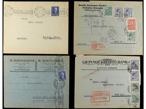 ✉ LITUANIA. 1921-39. CONJUNTO de 27 cartas circuladas con di