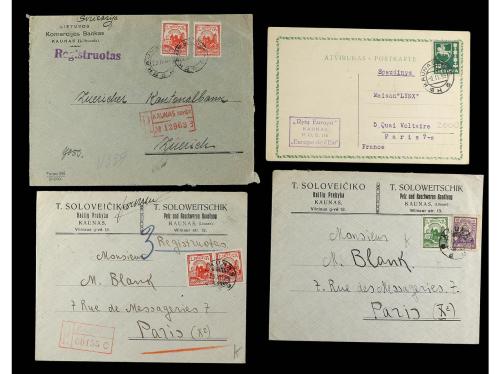 ✉ LITUANIA. 1921-39. CONJUNTO de 27 cartas circuladas con di