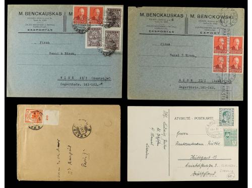 ✉ LITUANIA. 1921-39. CONJUNTO de 27 cartas circuladas con di