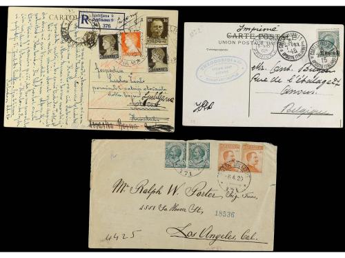 ✉ ITALIA. 1909-44. CONJUNTO de 9 cartas y tarjetas circulada