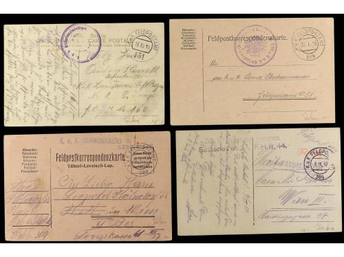 ✉ SERBIA. 1915-18. CONJUNTO de 21 cartas y tarjetas, Correo 