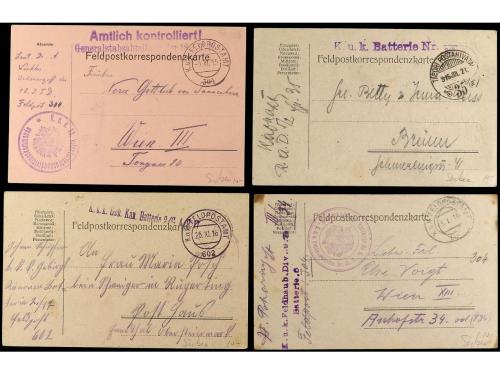 ✉ SERBIA. 1915-18. CONJUNTO de 21 cartas y tarjetas, Correo 