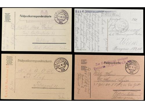 ✉ SERBIA. 1915-18. CONJUNTO de 21 cartas y tarjetas, Correo 