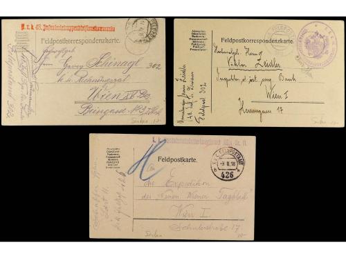 ✉ SERBIA. 1915-18. CONJUNTO de 21 cartas y tarjetas, Correo 