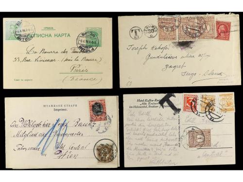 ✉ SERBIA. 1895-1915. CONJUNTO de 30 cartas y tarjetas con di