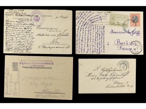 ✉ SERBIA. 1895-1915. CONJUNTO de 30 cartas y tarjetas con di