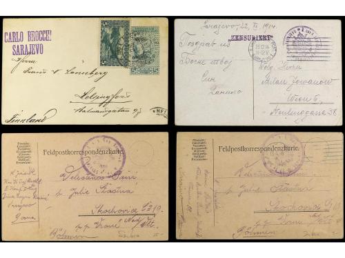 ✉ SERBIA. 1895-1915. CONJUNTO de 30 cartas y tarjetas con di