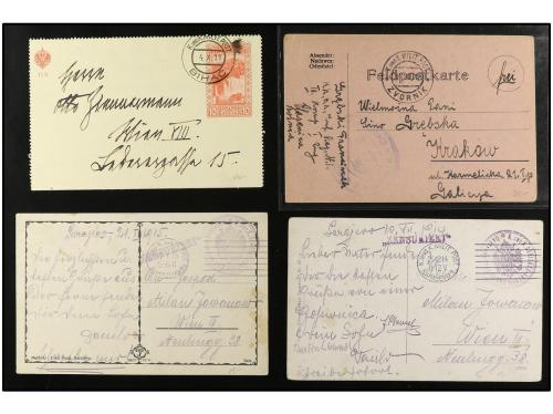 ✉ SERBIA. 1895-1915. CONJUNTO de 30 cartas y tarjetas con di