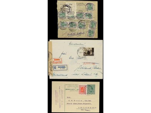 ✉ YUGOSLAVIA. 1917-42. CONJUNTO de 17 cartas y tarjetas, tam