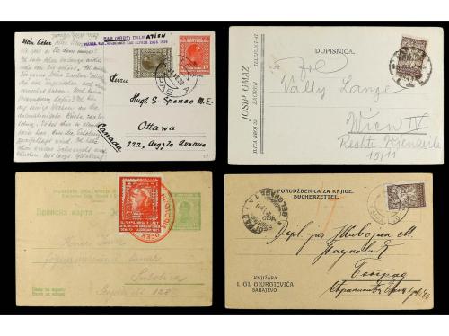 ✉ YUGOSLAVIA. 1917-42. CONJUNTO de 17 cartas y tarjetas, tam