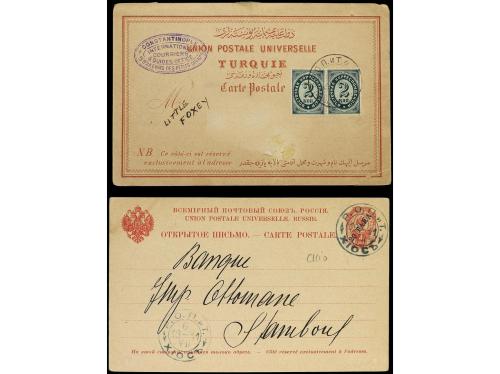 ✉ RUSIA. 1909-11. CONJUNTO de 4 tarjetas circuladas en LEVAN