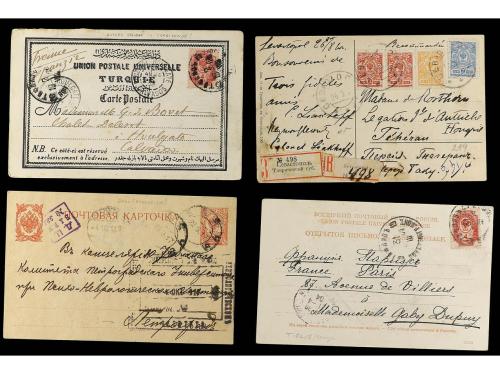 ✉ RUSIA. 1875-1950. CONJUNTO de 25 cartas y tarjetas circula