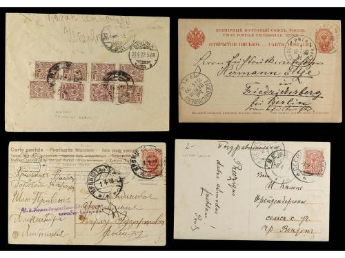 ✉ RUSIA. 1875-1950. CONJUNTO de 25 cartas y tarjetas circula