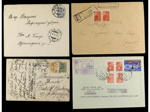 ✉ RUSIA. 1875-1950. CONJUNTO de 25 cartas y tarjetas circula