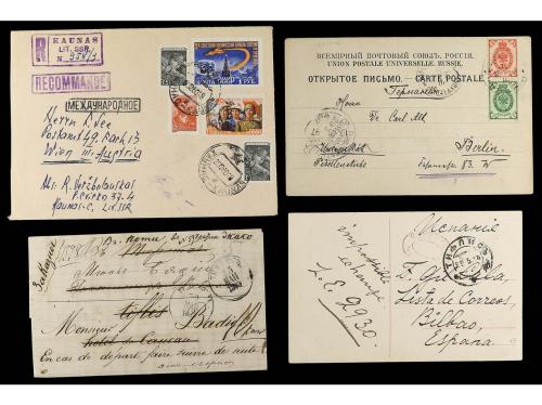 ✉ RUSIA. 1875-1950. CONJUNTO de 25 cartas y tarjetas circula