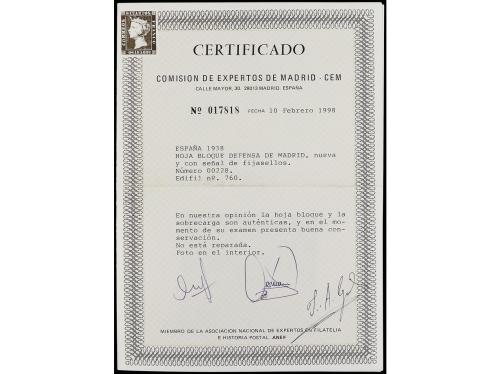 * ESPAÑA. Ed. 760. HB. Aéreo + 5 pts. LUJO. Cert. CEM. Cat. 