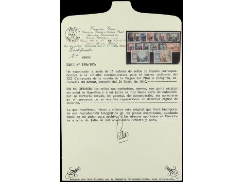 ** ESPAÑA. Ed. 889/903s. SERIE COMPLETA. 15 valores SIN DENT