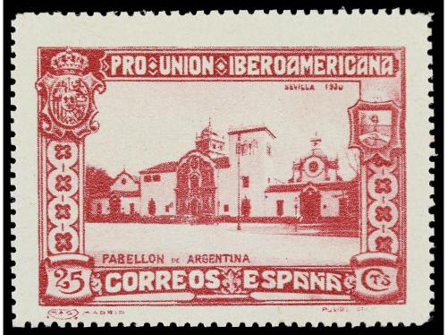 ** ESPAÑA. Ed. 572 var. 25 cts. carmín. Variedad, texto "PAB