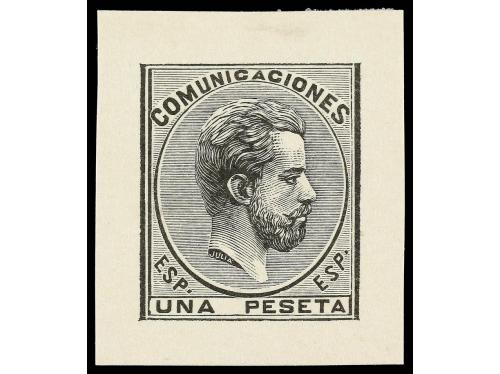 ESPAÑA. 1871. Prueba de los punzones intermedios. 1 pta. neg