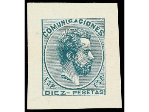 ESPAÑA. 1871. Pruebas de los punzones definitivos 1 pta., 4 