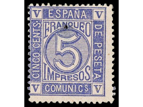 ESPAÑA. 1871. ENSAYOS DE COLOR sobre papel rosado. 2 cts. ul