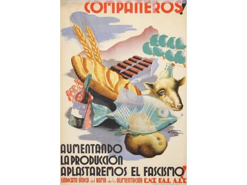 1937 ca. CARTEL. (GUERRA CIVIL Y REPUBLICA). DESTRUCCION ¡BA