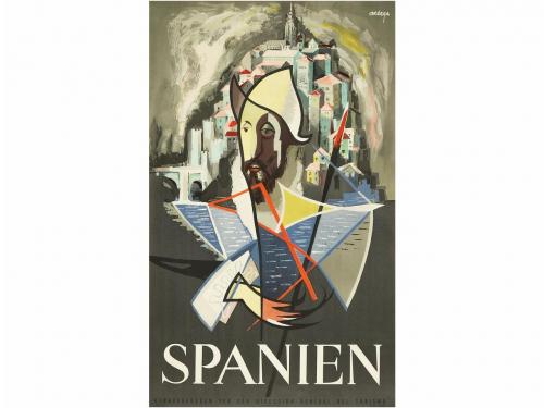 1940 ca. CARTEL. ORTEGA:. SPANIEN. Conjunto de 4 carteles li