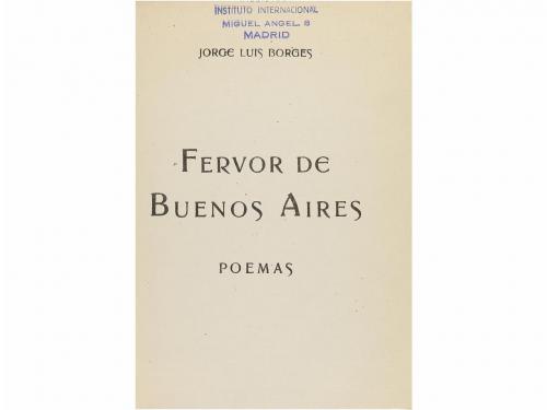 1923. LIBRO. (BIBLIOFILIA). BORGES, JORGE LUIS:. FERVOR DE B