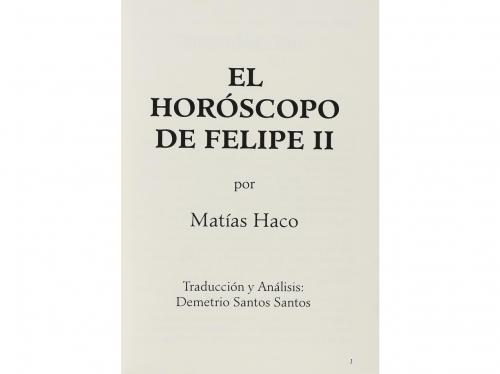 1995. LIBRO. (FACSÍMIL). EL HOROSCOPO DE FELIPE II. Valencia