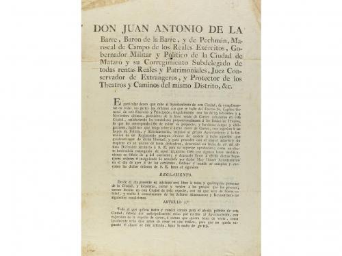 1817. FOLLETOS. (BANDO-MATARÓ). BANDO DEL BARÓN DE LA BARRE