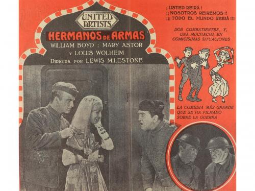 1927. PROGRAMA DE MANO. HERMANOS DE ARMAS. Díptico offset. 