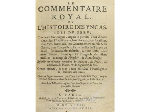 1633. LIBRO. (HISTORIA-INCAS). GARCILASSO DE LA VEGA, EL YNC