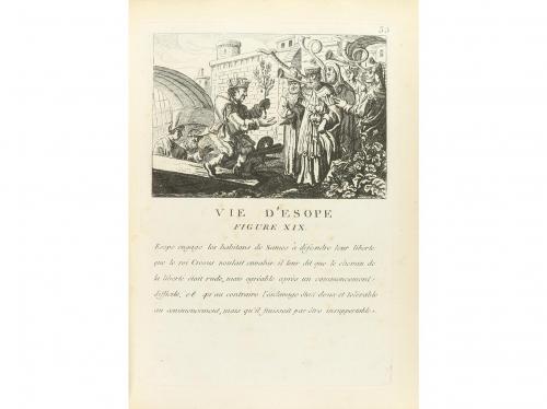 1810 ca. LIBRO. (LITERATURA-FÁBULAS). FABLES D&#39;ÉSOPE. REPRÉS