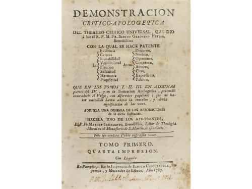 1784-1787. LIBRO. (LITERATURA). FEYJOO Y MONTENEGRO, BENITO: