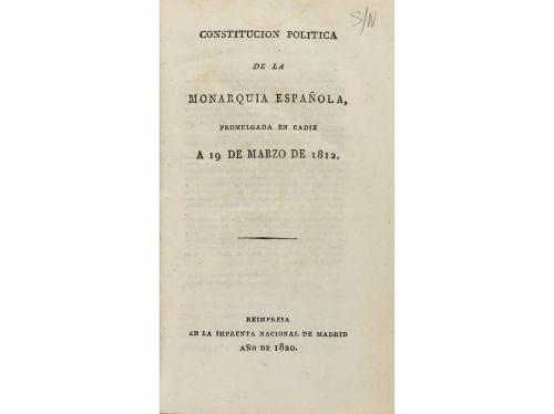 1820. LIBRO. (DERECHO). CONSTITUCIOIN POLITICA DE LA MONARQU
