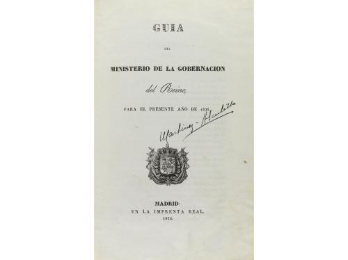 1836. LIBRO. (DERECHO). GUIA DEL MINISTERIO DE LA GOBERNACIO