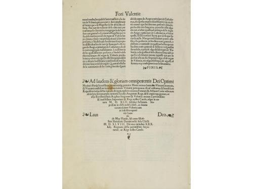 1547-1548. LIBRO. (DERECHO VALENCIANO). FORI REGNI VALENTIAE