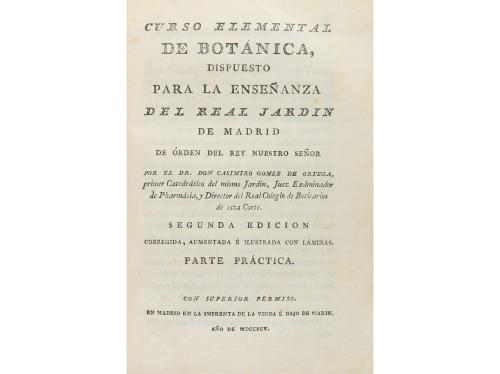 1795. LIBRO. (CIENCIAS-BOTÁNICA). GOMEZ DE ORTEGA, CASIMIRO: