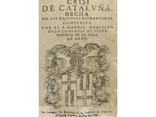 1685. LIBRO. (HISTORIA-CATALUNYA). MARCILLO, MANUEL:. CRISI 