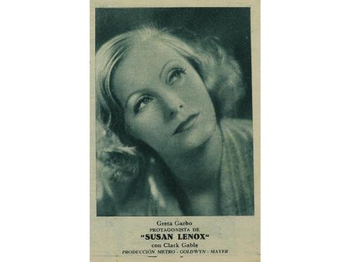 1931. PROGRAMA DE MANO. SUSAN LENOX. Tipo tarjeta postal, of